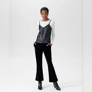 Universal standard Black Farrah Velvet Flare Leg Trouser Pant, Size 8
